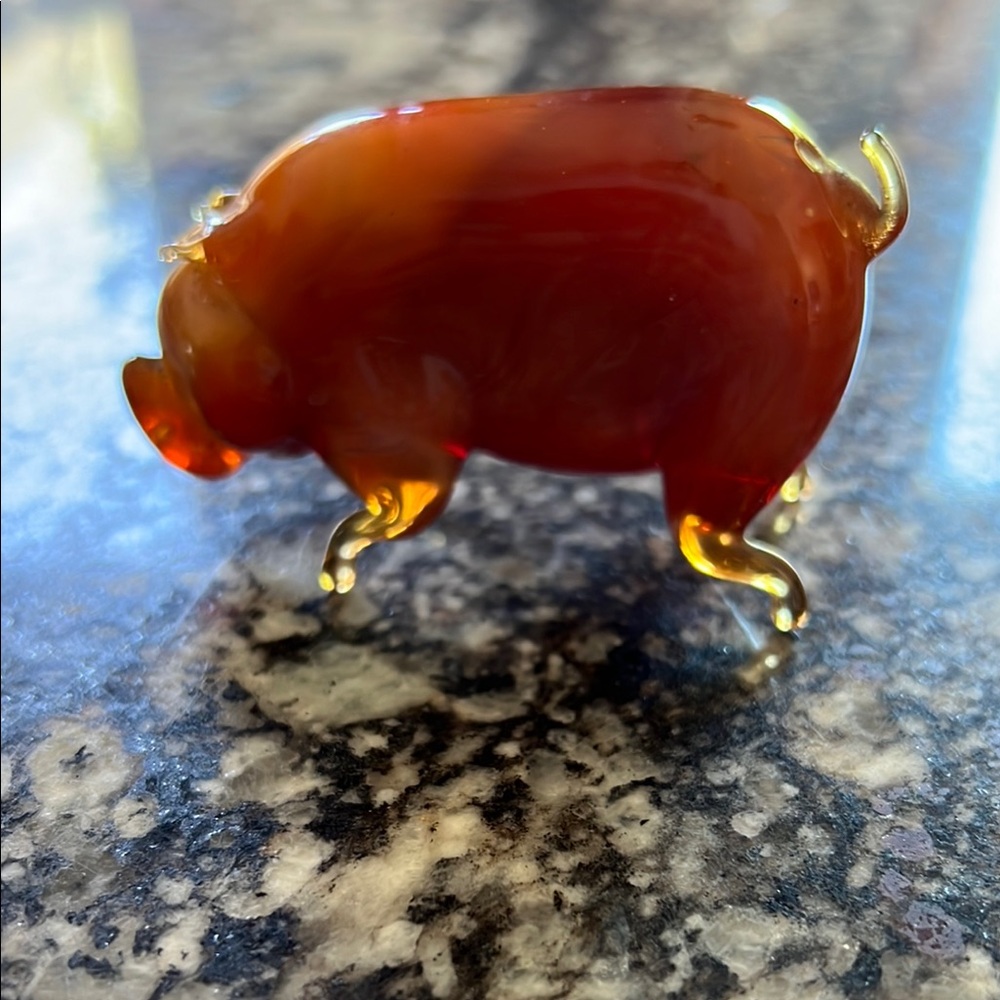 Glass Pig Figurine